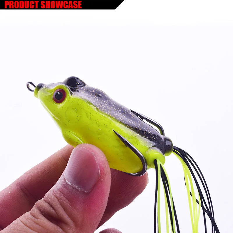 8PCS Mixed Color Frog Soft Lure Set Top Water Wobblers Rubber Artificial Baits for Pike Snake Head Gear Lures Kit Fishing Tackle