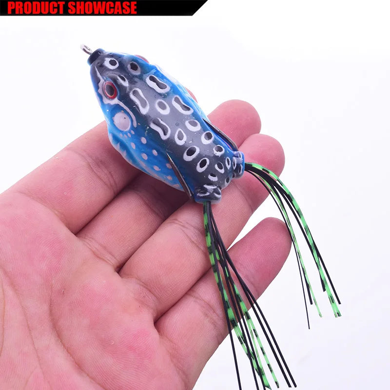 8PCS Mixed Color Frog Soft Lure Set Top Water Wobblers Rubber Artificial Baits for Pike Snake Head Gear Lures Kit Fishing Tackle