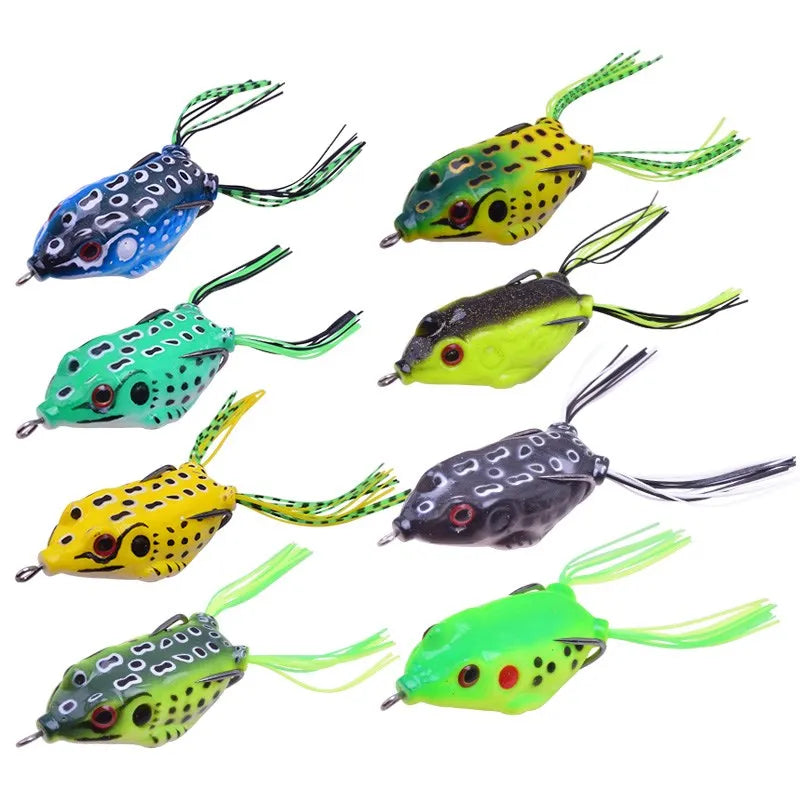 Top Water Bass Fishing Lures Kit, Soft Frog Upgraded Silicone Skin, Double  Propellers Legs Bigger Splash More Attractive, Freshwater Bait for Bass