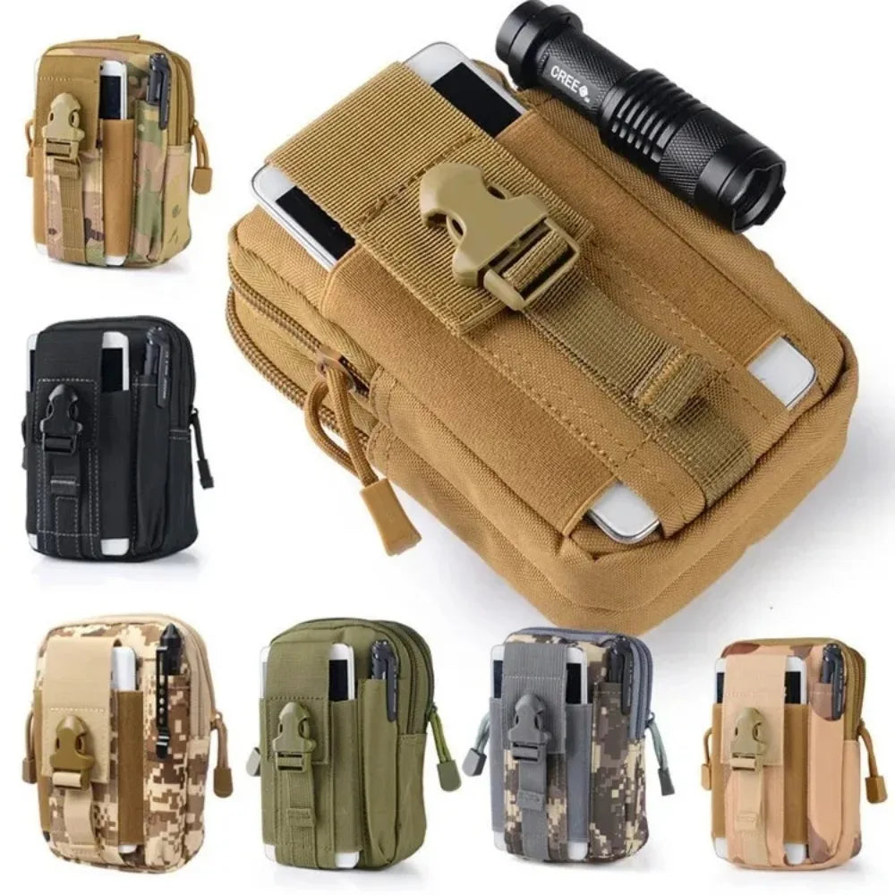 Men's Belt Bag Outdoor Waist Phone Pouch Nylon Waterproof Tactical Molle Pocket Sports Hunting Accessories EDC Tool Storage Pack