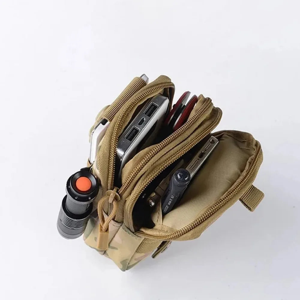 Men's Belt Bag Outdoor Waist Phone Pouch Nylon Waterproof Tactical Molle Pocket Sports Hunting Accessories EDC Tool Storage Pack