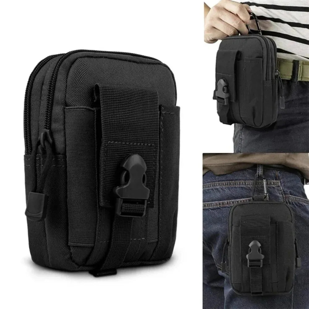 Men's Belt Bag Outdoor Waist Phone Pouch Nylon Waterproof Tactical Molle Pocket Sports Hunting Accessories EDC Tool Storage Pack