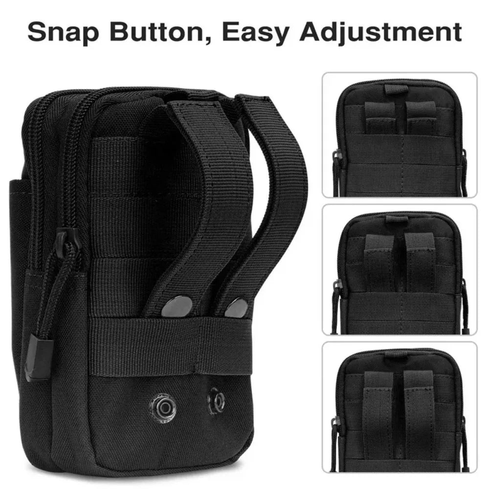 Men's Belt Bag Outdoor Waist Phone Pouch Nylon Waterproof Tactical Molle Pocket Sports Hunting Accessories EDC Tool Storage Pack