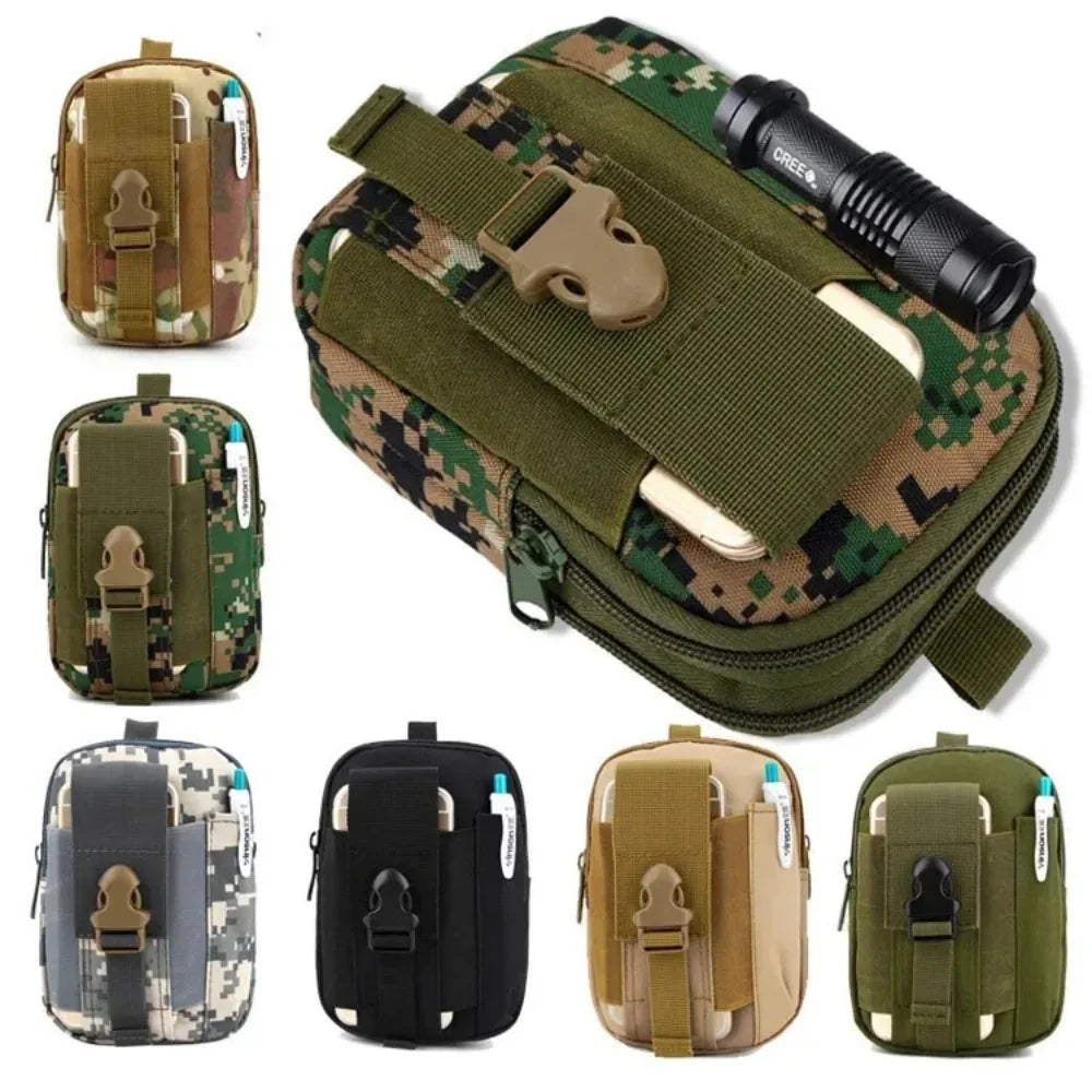 Men's Belt Bag Outdoor Waist Phone Pouch Nylon Waterproof Tactical Molle Pocket Sports Hunting Accessories EDC Tool Storage Pack